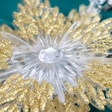 Jewelry decoration "Snowflake Star radiance shine" 13x13.5 cm, gold-1