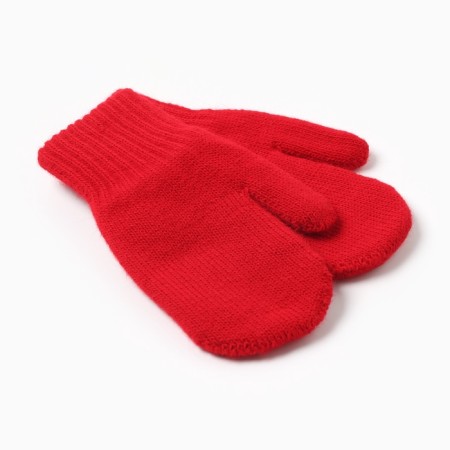 Double children's mittens, red color, river 16-1