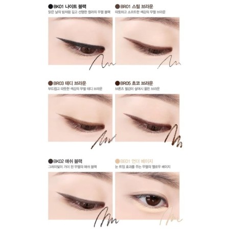 Eye -shaped eyeliner Eco Soul PowerProof Super Slim Eyeliner BK01 Black 0.1 g-3
