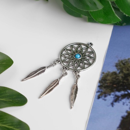 Decor Metal for creativity "Dreams with a stone" silver (A41017) 6.5x2.7 cm-1