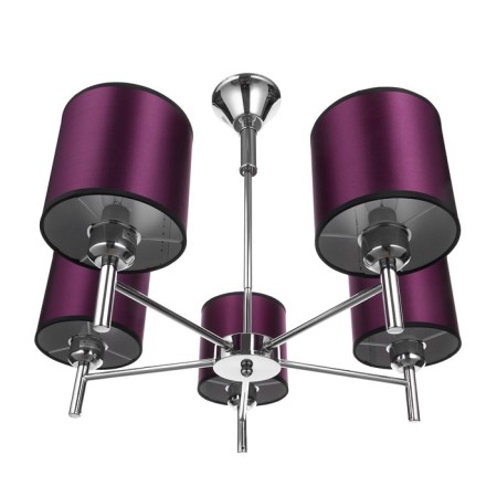 Economic chandelier 38014/5 5x60W E14 LED Chrome/purple 61x61 cm-5