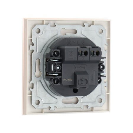 Tot Matte Glass switch, 10 a, 1 cl., Hidden, glass, beige-3