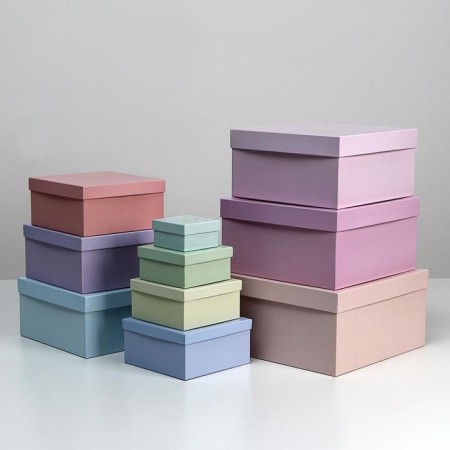 A set of boxes 10 in 1 "only for you", 25.5 x 25.5 x 13 - 7 x 7 x 4 cm