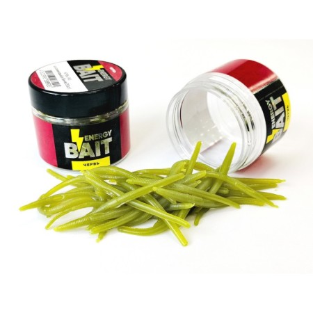 Artificial nozzle Energy Bait "Worm", m, 55 mm, 35 pcs, olive color