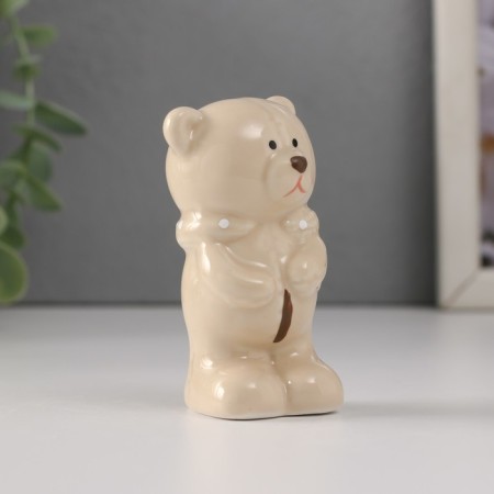 Souvenir Ceramics "Bear Bear shy in a scarf, costs" 4x3.3x8 cm-3