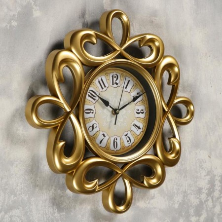 Wall clock, series: interior, "openwork loops", smooth move, d-39 cm-1