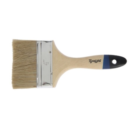 Brush flat tundra, natural bristles, wooden handle, 4 ", 100 mm-3