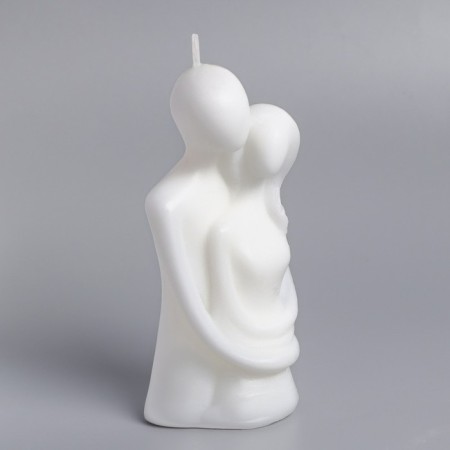 Figure candle in a gift box "Lovers", 12 cm, white-2