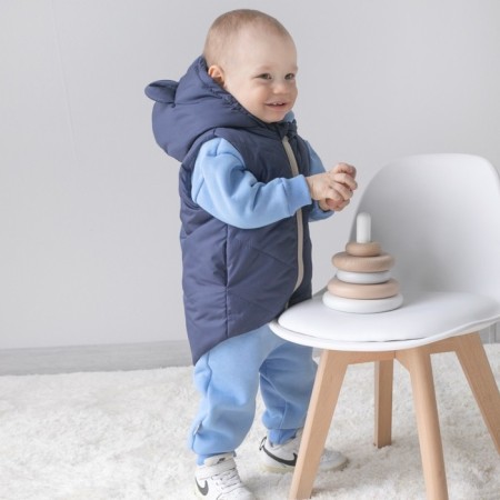 Beginning children's insulated kinderlitto "Orsetto", height 86-92 cm, dark blue color-5