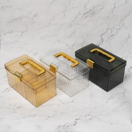 Organizer for storing cosmetic supplies "Light", a chest with a lid, removable partitions, 21.5 × 12 × 12 cm, color mix-1