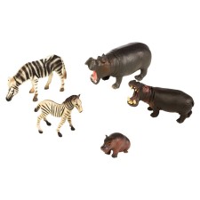 A set of figures “The World of Wild Animals: the Hippo Family and the Zebr Family”, 5 figures