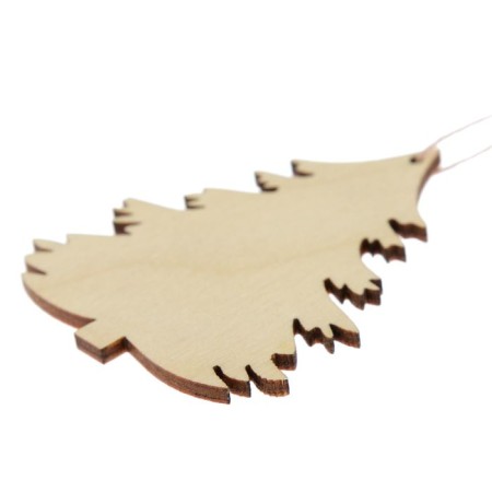 New Year's suspension "Christmas tree", beige, 7 cm + thread-1