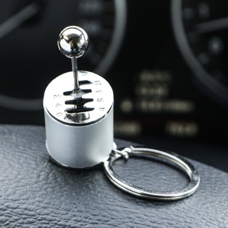 Cartage keychain, gearbox lever, metal, chrome-1