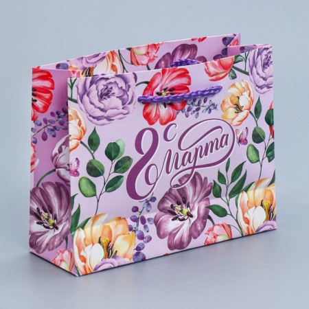 Package Gift Laminated Horizontal, Packaging, "Flowers for You", S 12 x 15 x 5.5 cm-3