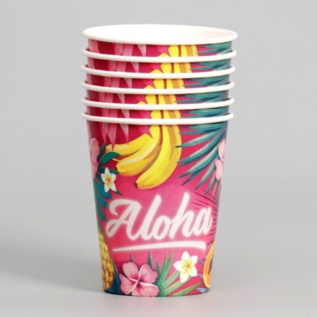 A single -single -paper glass "Aloha", a set of 6 pcs., 250 ml-1
