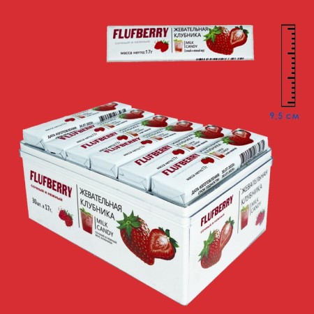 Chewing candy "Flufberry (Flufbury)" with the taste of strawberries, 17 g