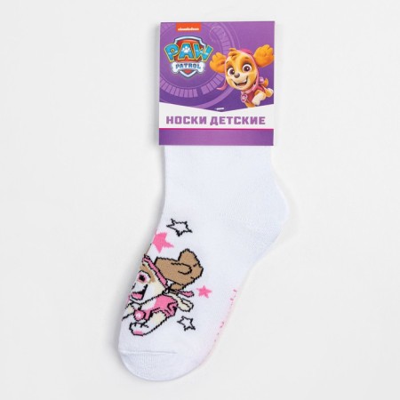 Socks PAW Patrol "Sky" stars, white color, 18-20 cm-4