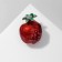 Pomegranate brooch, red color in gold