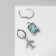 Emall Emall "keychain" plane and suitcase, blue color in silver