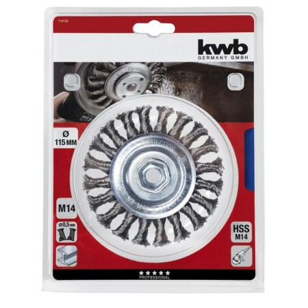 Brush flat kwb, d = 115 mm, twisted wire d = 0.5, mount M14, HSS steel-1