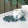 Tea couple ceramic "elephant", 2 items: a mug with a spoon of 220 ml, a saucer 19 × 12.5 cm