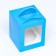 Packaging for one cupcake with a blue window, 9.2 x 9.2 x 11.1 cm
