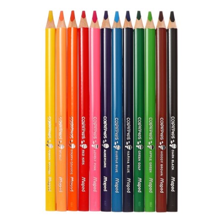 Three -sided pencils, 12 colors, Maped Color Peps Maxi, thickened, euro suspension-5