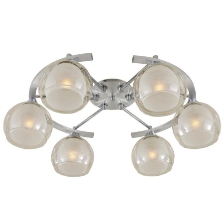 Suite chandelier 6x75W E27 aluminum, chrome 60x48x21cm