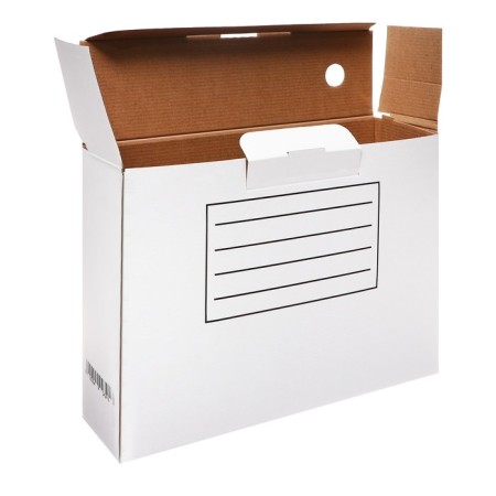 Archive box with A4 valve, calligrata, 100 mm, up to 900 l, microhofrocarton, white-9