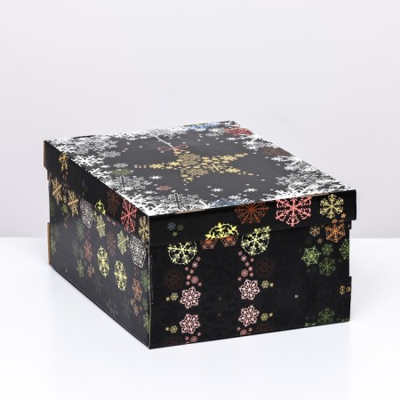 Folding box "Multi -colored snowflakes", 31.2 x 25.6 x 16.1 cm-2