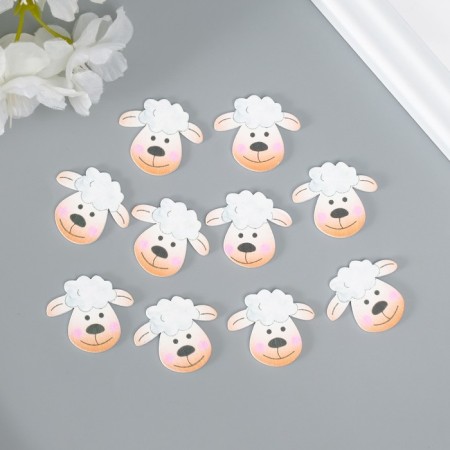 Decor for creativity wood "lamb" set 10 pcs 2.6x3 cm-2