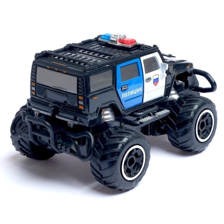 Radio -controlled jeep "Police" works on batteries, black color-2