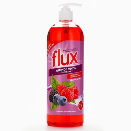 Liquid kitchen soap, 1000 ml, aroma of forest berries, Flux