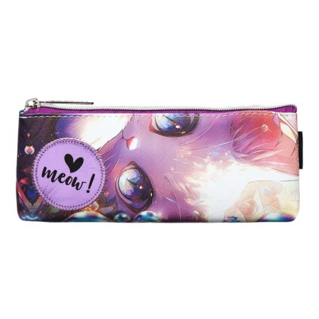 Penal is soft, 1 compartment, 80 x 210 x 35 mm, voluminous, Devente, Lovely Cat, fantle leather, with a lining-1