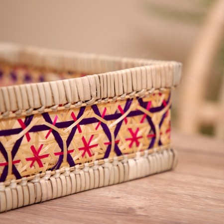 Wicker basket, from bamboo 30x23x8 cm-3