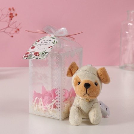 Gift set "white" soap roses 5 pcs, dew 7x7x12 cm-5