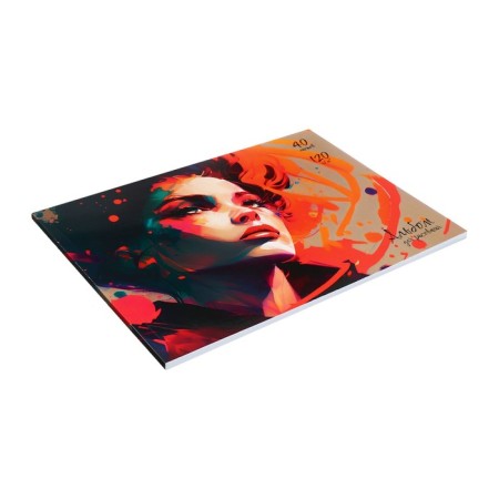 Album for drawing A4, 40 sheets on the gluing "Portrait", covered Cardboard, selective UV-LK, OFSET BOCT 120g/m2-2