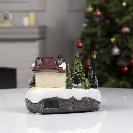 LED figure "New Year's City" 19 × 17 × 13 cm, polystone, AAX3 batteries (not in the kit), USB, glow warm white-2