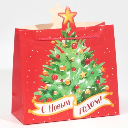 Gift package "Christmas tree", 25 x 26 x 10 cm, new year-1