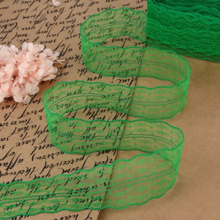Capricon lace, 45 mm × 10 ± 1 m, green color