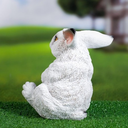 Garden figure "Stepashka sits" white, 15x13x19cm-2