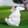 Garden figure "Stepashka sits" white, 15x13x19cm