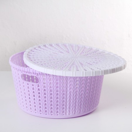 Storage basket with a “weaving” lid, 25 × 12.5 cm, color mix-2