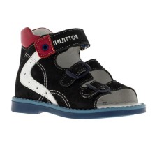 Baby sandals, size 26, blue-white color