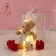 Set gift "Bear in overalls" soap red roses 5 pcs, dew 7x7x12 cm