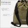 Bag for screed shoes, outer pocket, textura, khaki color