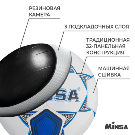 Ball football minsa, tpu, machine stitching, 32 panels, p. 5-2