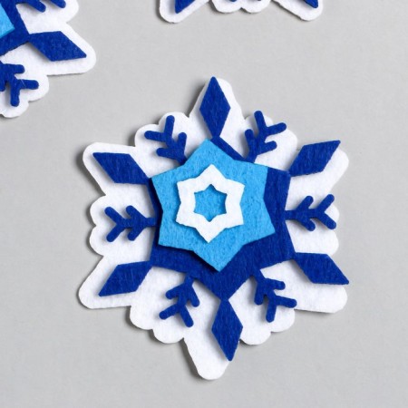 Decor for the creativity of the felt "Carved snowflake" 7x7 cm