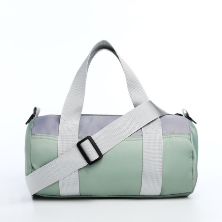 Youth bag with zipper, green color-4