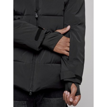 Winter ski skid male, size 54, black color-12